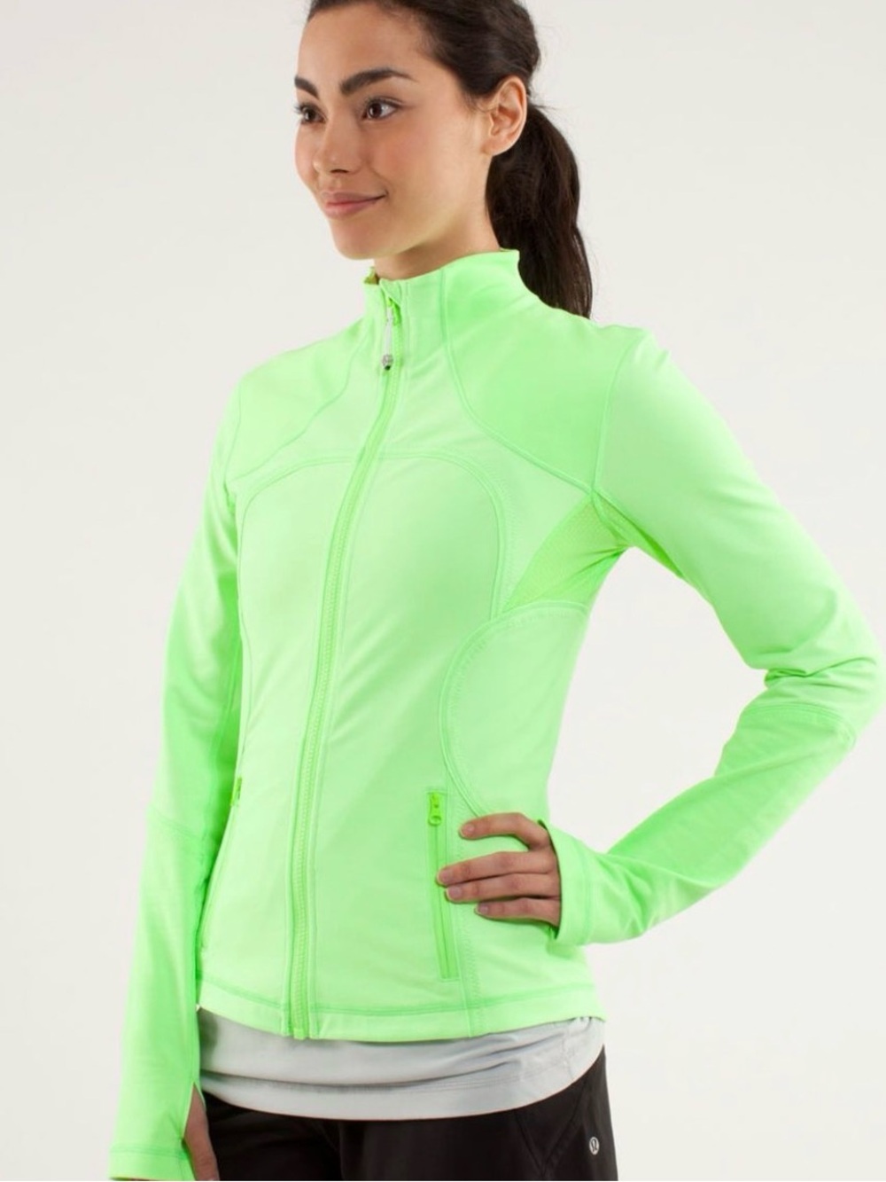 Lululemon Forme Neon Zippy Lime Full-Zip Athletic Jacket
